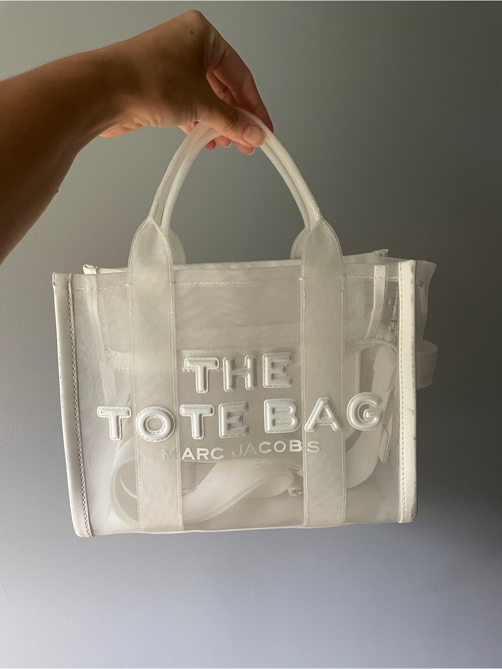 Marc Jacobs White Clear PVC 'The Tote Bag' with White Trim